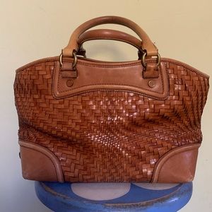 COLE HAAN LEATHER WOVEN PURSE